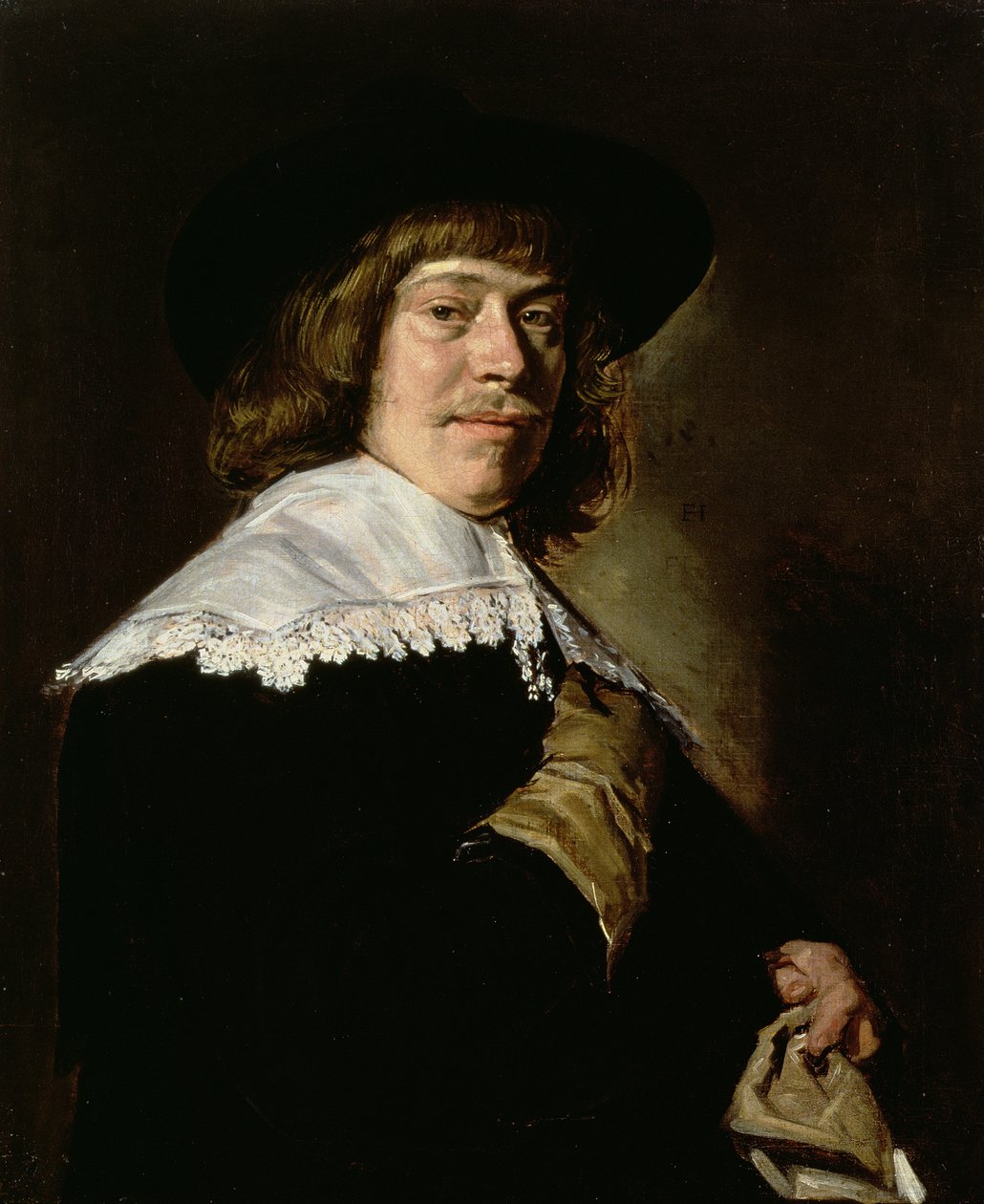 Porträtt av en ung man med en handske, ca 1640 (olja på duk) av Frans Hals
