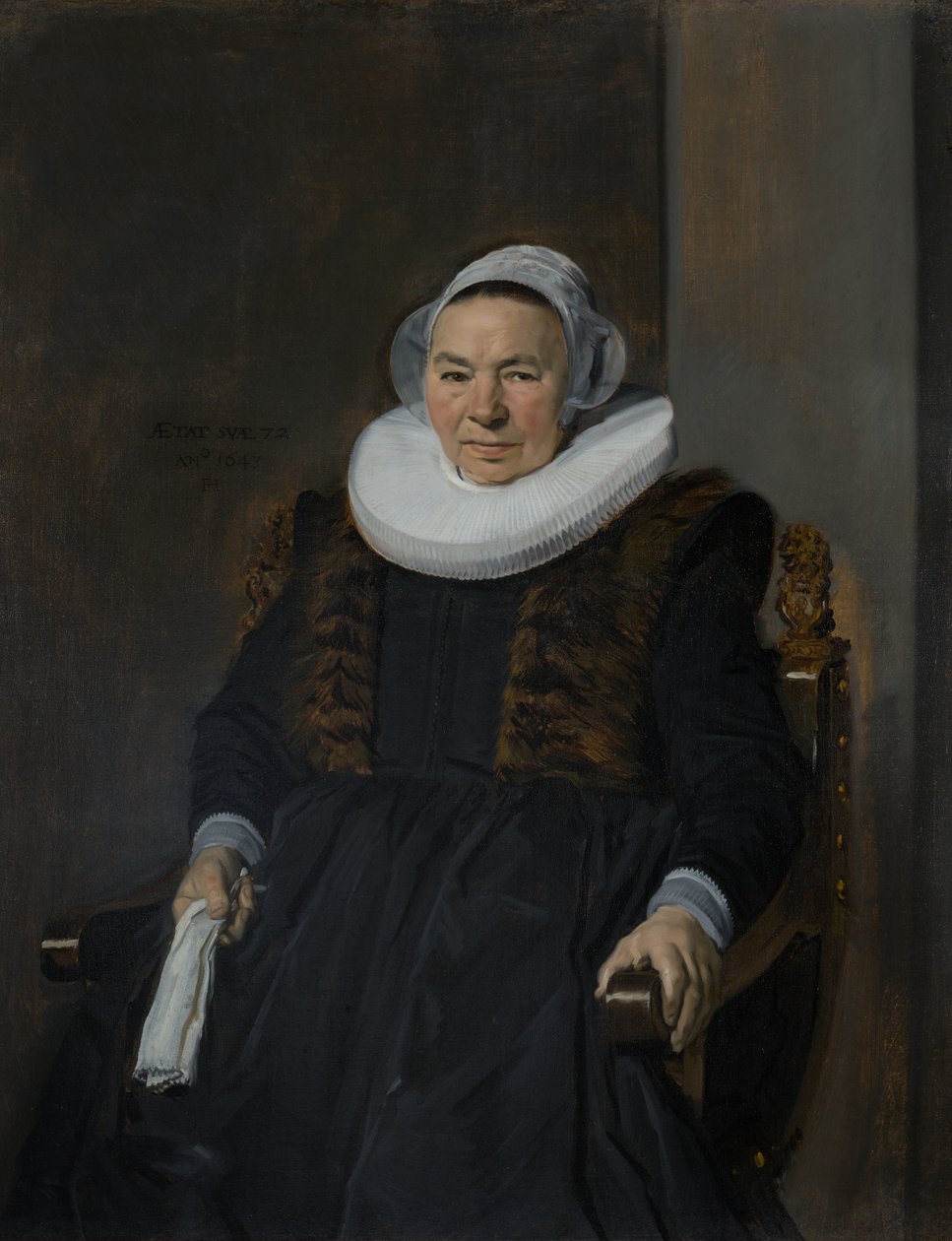 Porträtt av en äldre kvinna, traditionellt kallad Mevrouw Bodolphe av Frans Hals