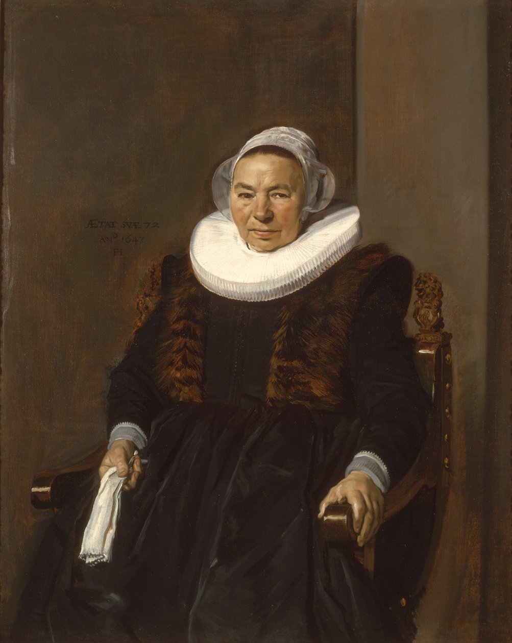 Porträtt av en äldre kvinna, traditionellt kallad Mevrouw Bodolphe, 1643 av Frans Hals