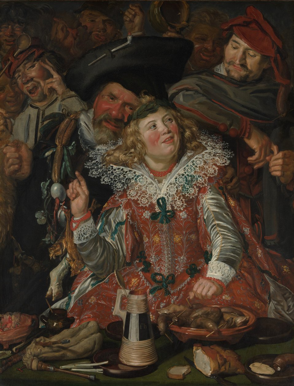 Shrovetide Revelers (The Merry Company) c.1615 (olja på duk) av Frans Hals