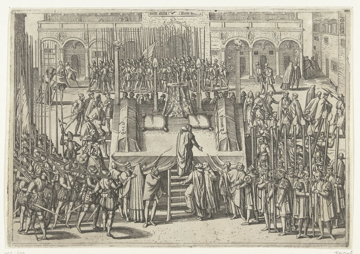 Ställningen efter halshuggningen av Egmond och Horne, 1568 av Frans Hogenberg (attributed to)