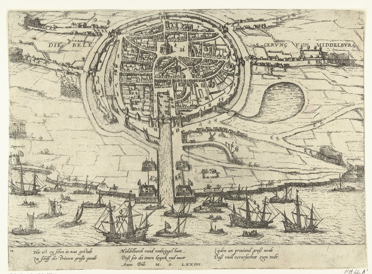 Belägring av Middelburg, 1574 av Frans Hogenberg