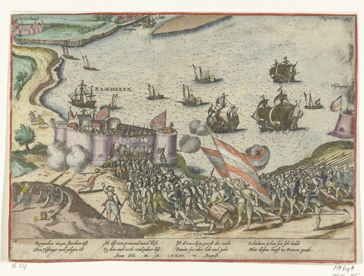 Fort Rammekens erövrat, 1573 av Frans Hogenberg