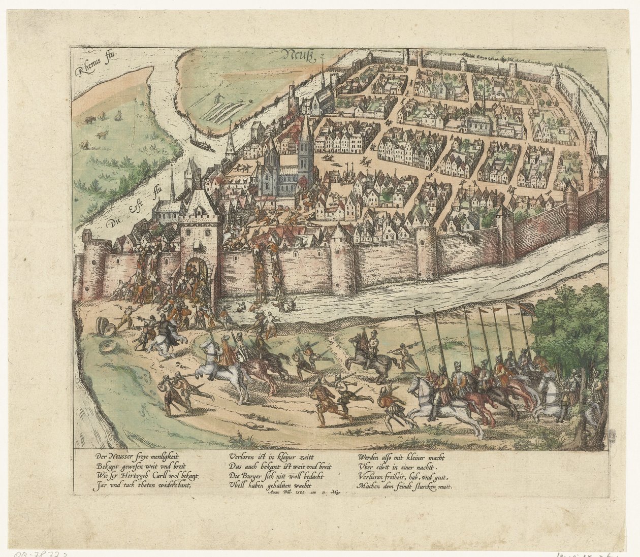 Infångandet av Neuss, 1585 Serie 9: Holländska och tyska händelser, 1583-1587 (serietitel) av Frans Hogenberg