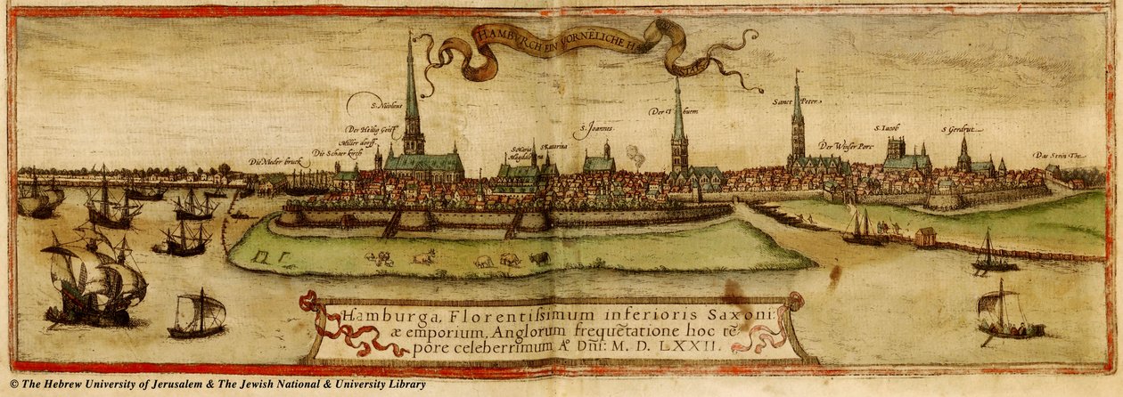 Karta hamburg 1572 av Frans Hogenberg