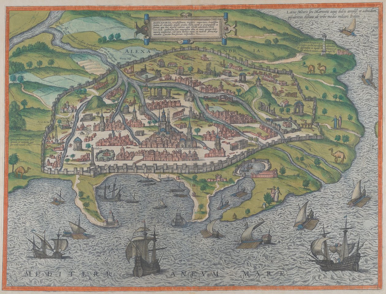 Karta över Alexandria, 1575 av Frans Hogenberg