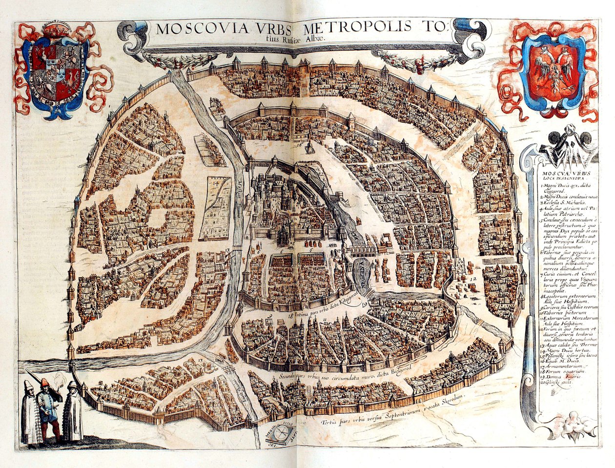 Karta över Moskva, 1572 av Frans Hogenberg
