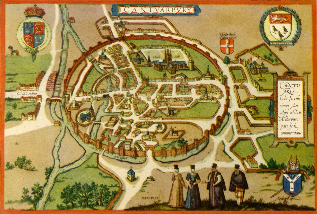 "Plan of Canterbury in the Sexteenth Century", 1943. av Frans Hogenberg