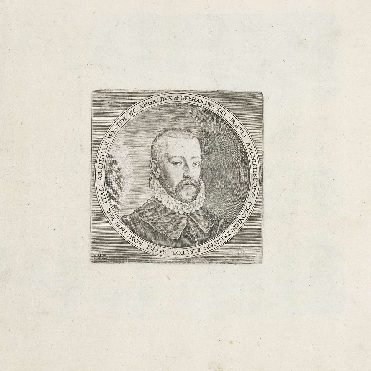 Porträtt av Gebhard Truchsess von Waldburg 1547-1601, ca 1580-1585 av Frans Hogenberg