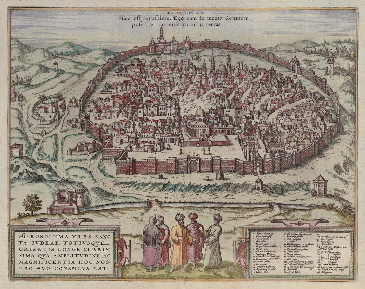 Jerusalemkartan Från: Jansson, Jan Karta över de berömda städerna i Spanien, Amsterdam, 1657, 1657 av Frans Hogenberg