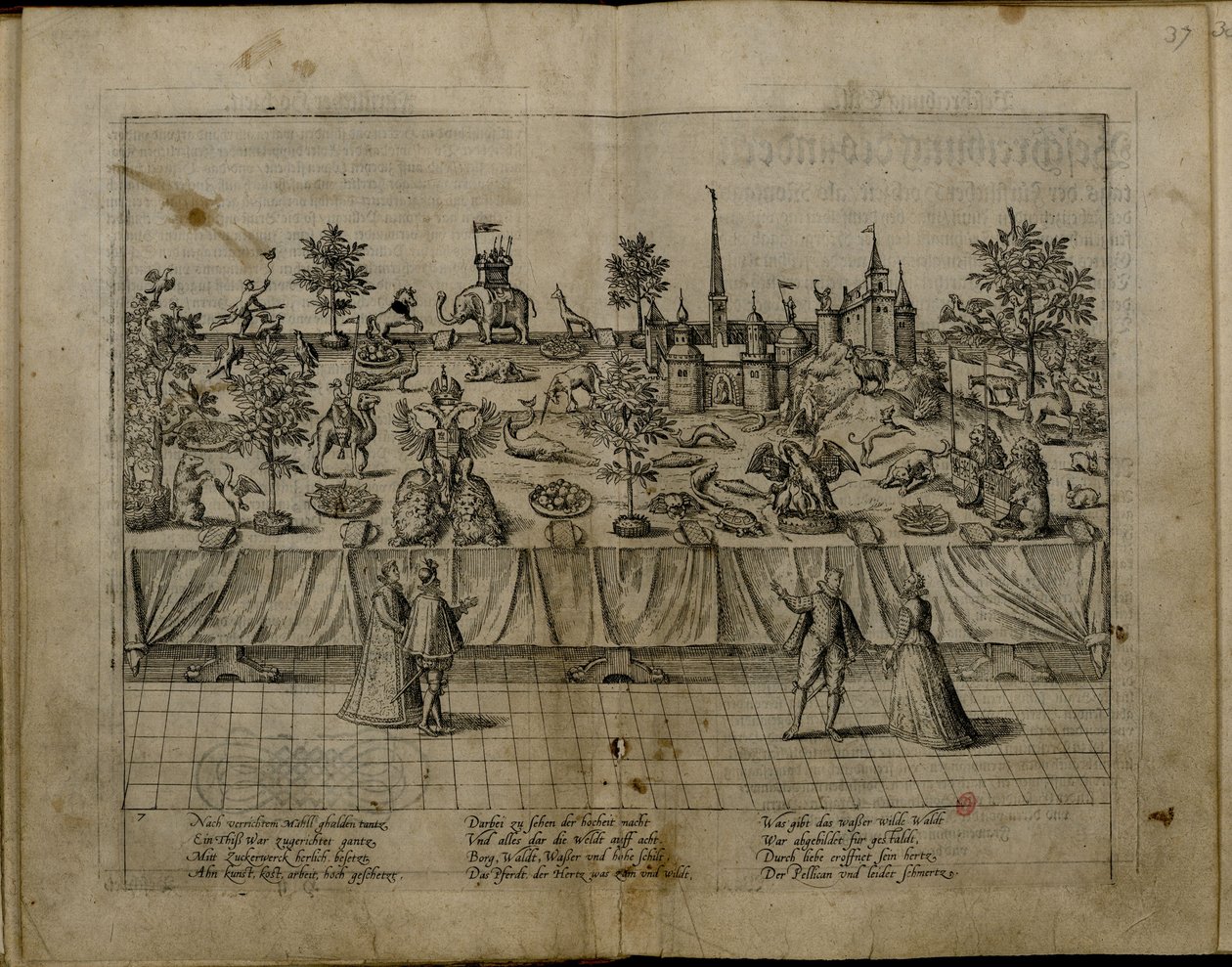 Bröllopet av hertig John William av Jülich-Cleves-Berg och Jakobea av Baden, 1585 av Frans Hogenberg
