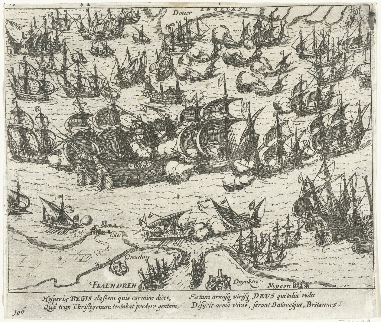 Den spanska armadans förlisning 1588, 1613-1615 av Frans Hogenberg