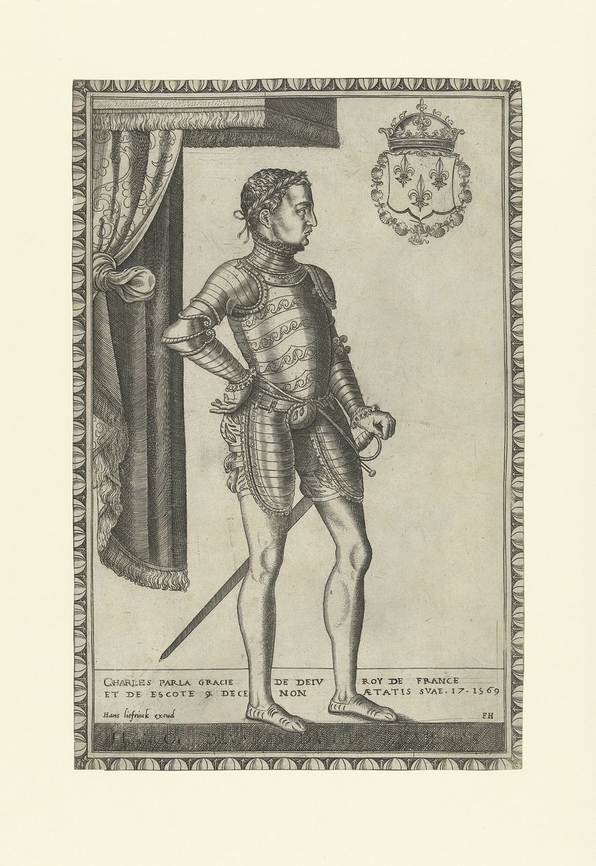 Porträtt av kung Karl IX av Frankrike 1550-1574, 1560-talet av Frans Huys
