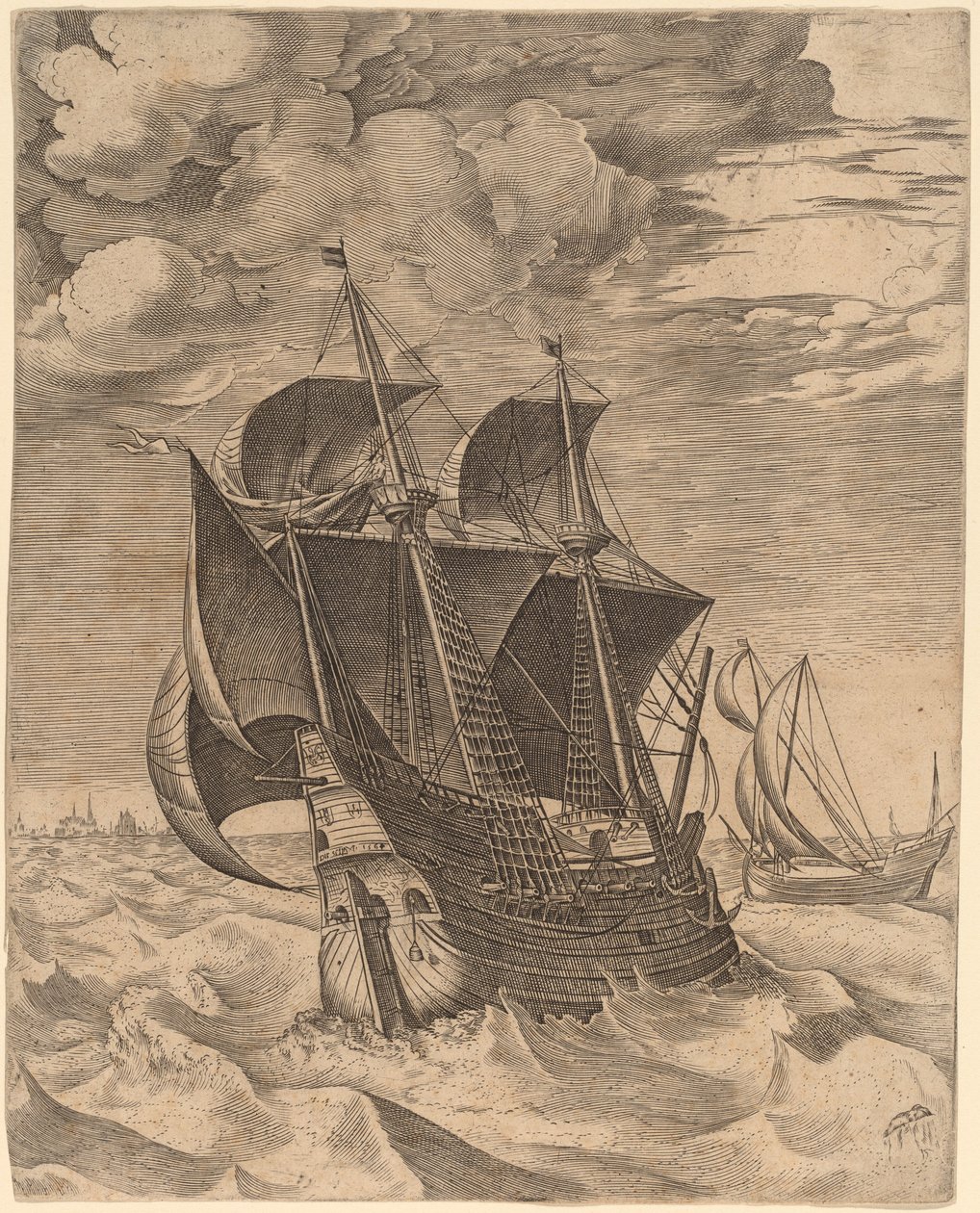 Den holländska Hulken och Boeier av Frans Huys after Pieter Bruegel the Elder
