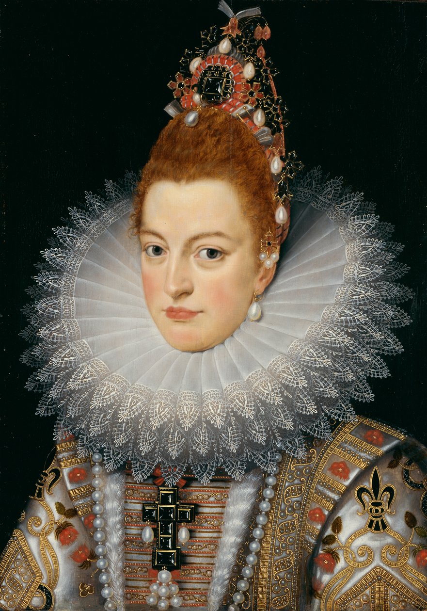 Ärkehertiginnan Isabella, ca 1601-20 (olja på panel) av Frans II (after) Pourbus