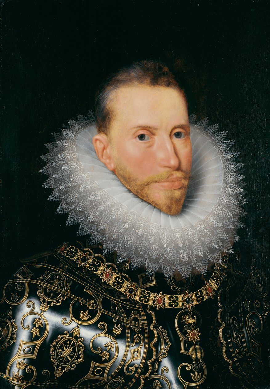 Ärkehertig Albrecht, ca 1601-20 (olja på panel) av Frans II (after) Pourbus