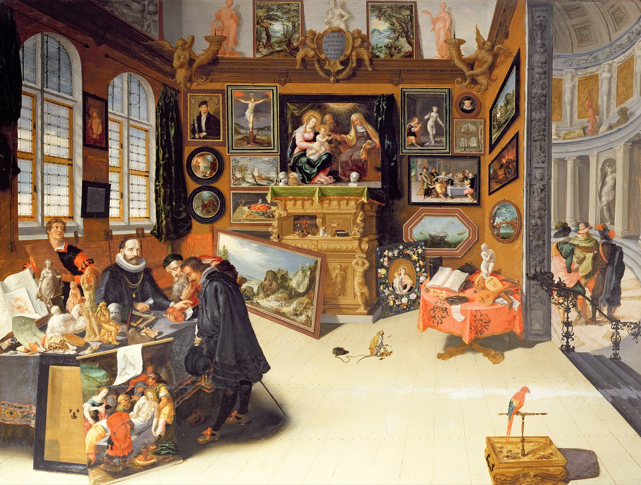 Interiör av ett bildgalleri av Frans II Francken