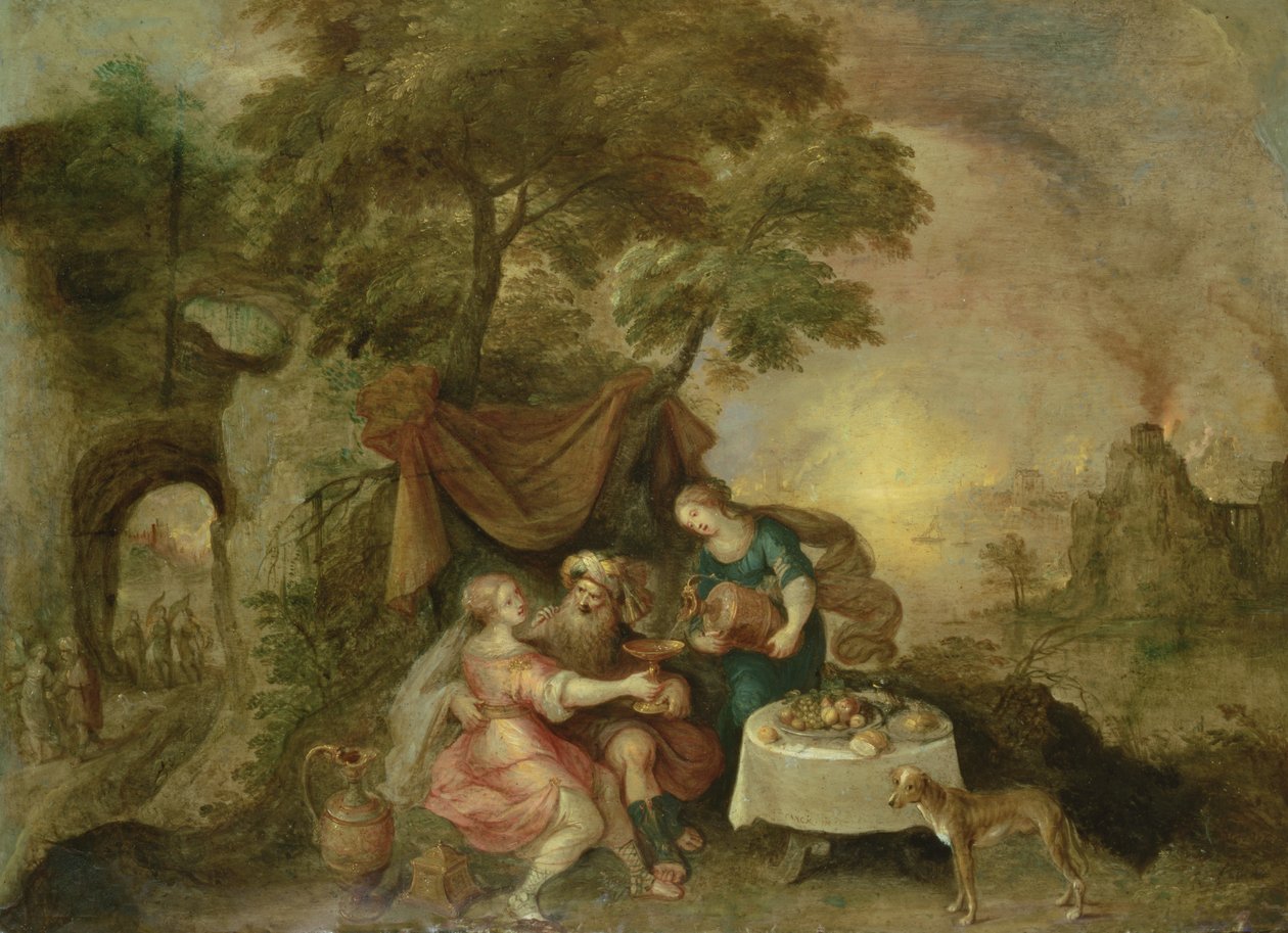 Lot och hans döttrar av Frans II Francken