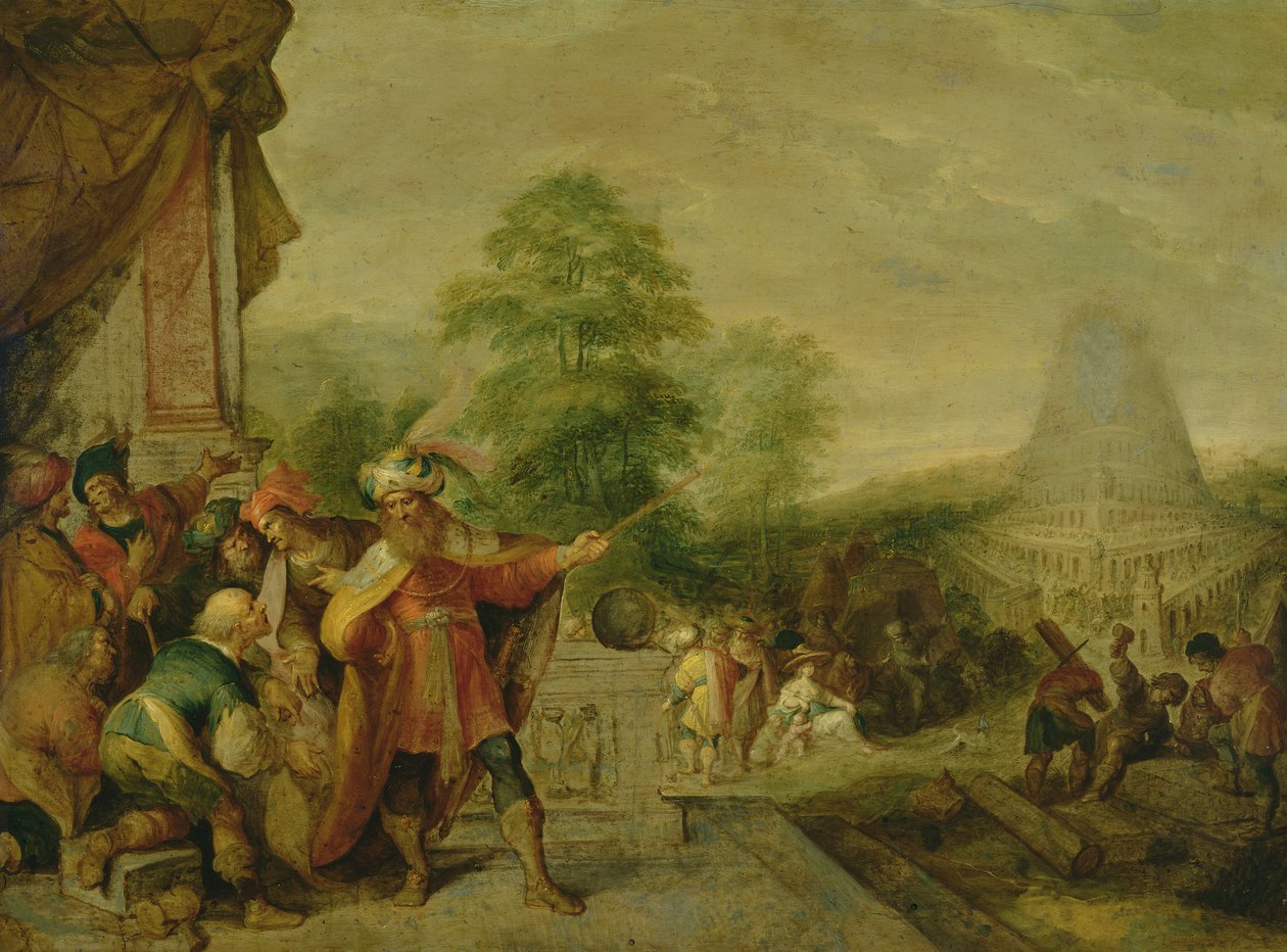 Byggnaden av Babels torn av Frans II Francken