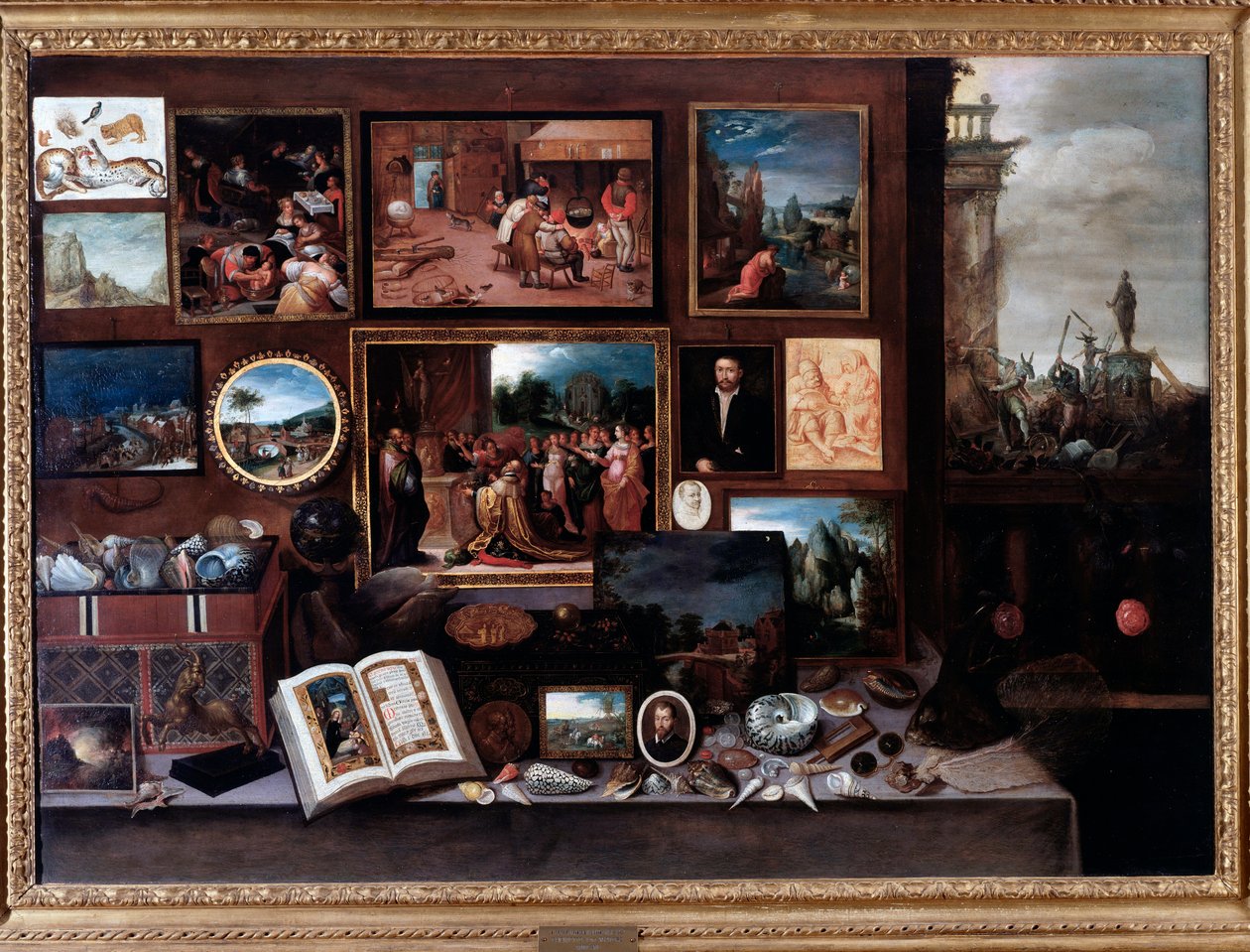 Utsikt över ett kuriosakabinett eller underverk (Målning av Frans II Francken