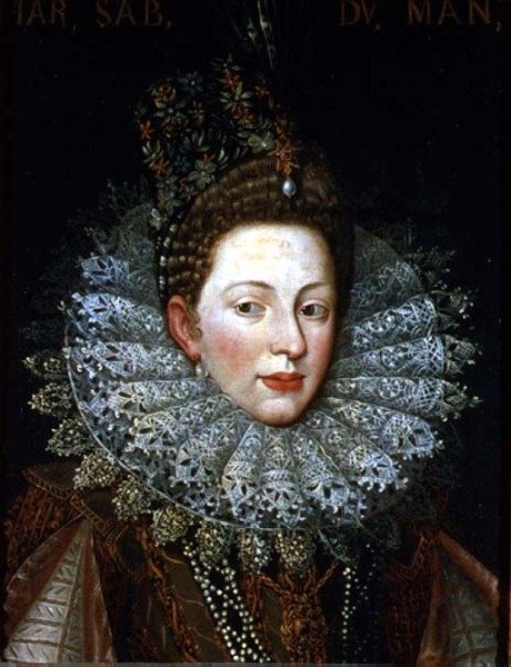 Porträtt av Margaret Gonzaga, hertiginna av Savojen av Frans II Pourbus