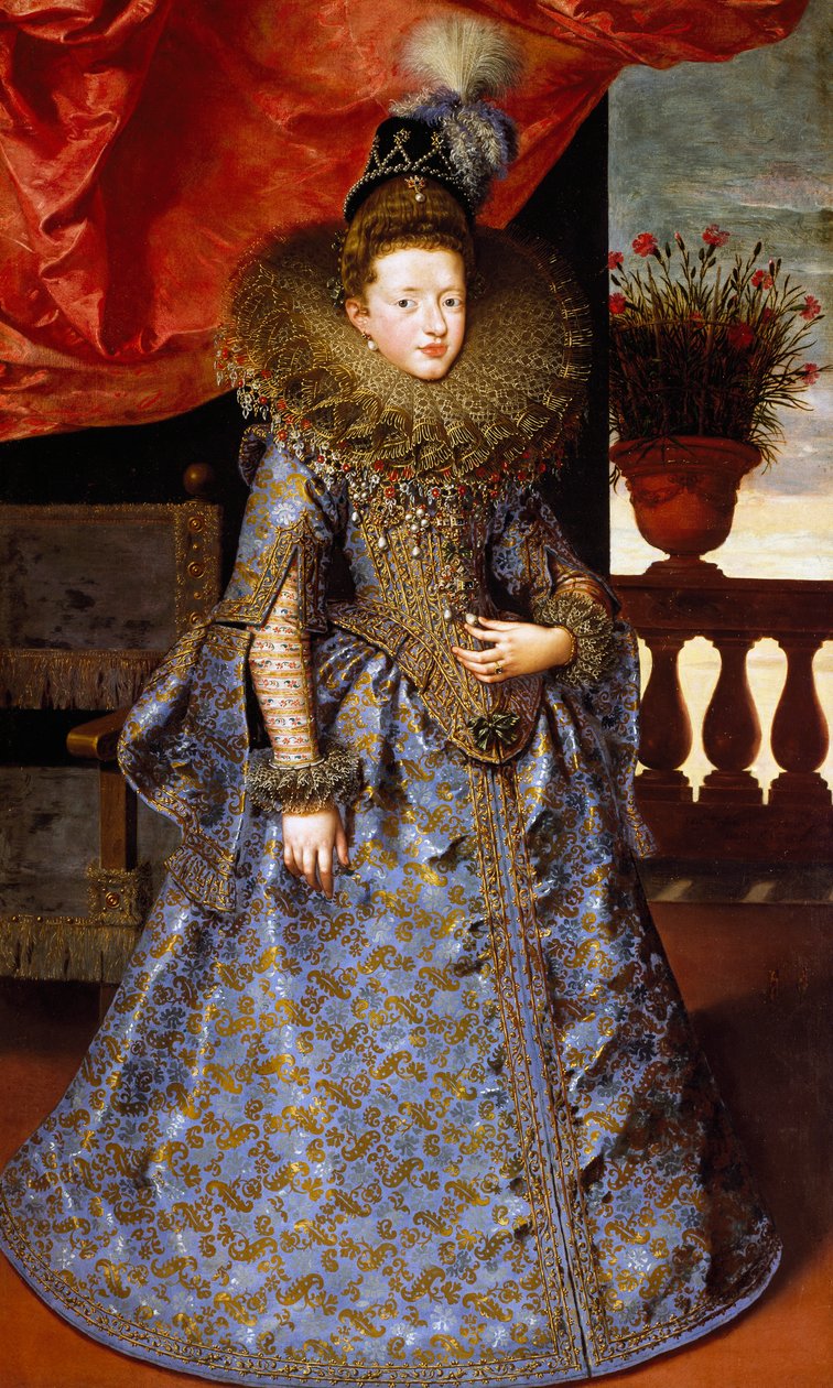 Porträtt av Margherita av Savojen, av Frans Pourbus den yngre, olja på duk av Frans II Pourbus