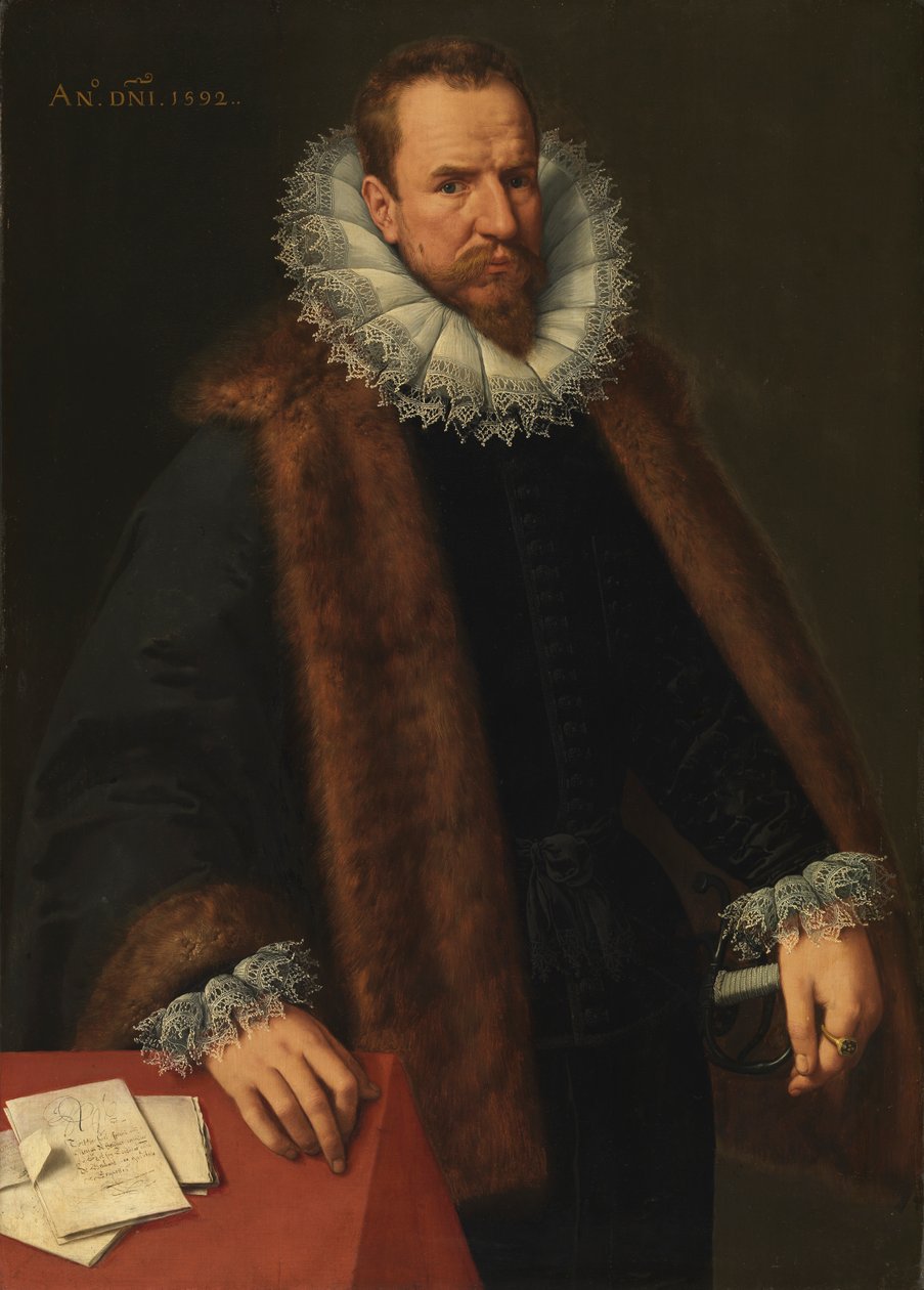 Porträtt av Nicolas Helincx, rådgivare åt kungen av Frans II Pourbus