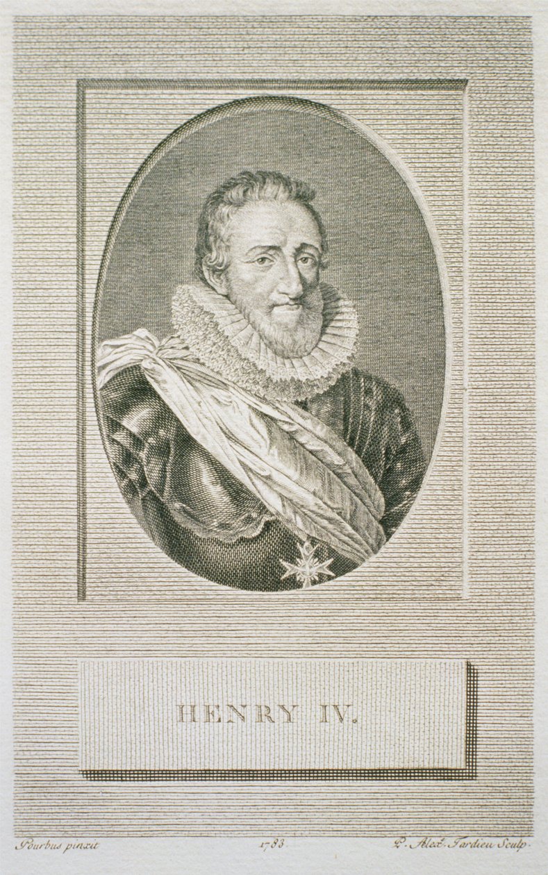 Henri IV (1553-1610), graverad av Pierre Alexandre Tardieu (1756-1844), 1783 av Frans II after Pourbus