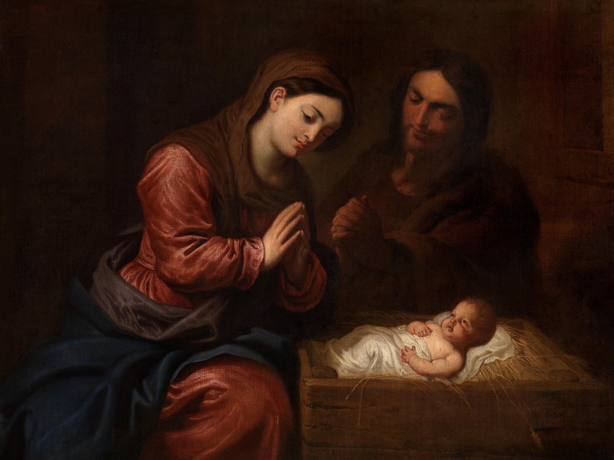 Kristi födelse (olja på duk) av Frans II the Younger Francken