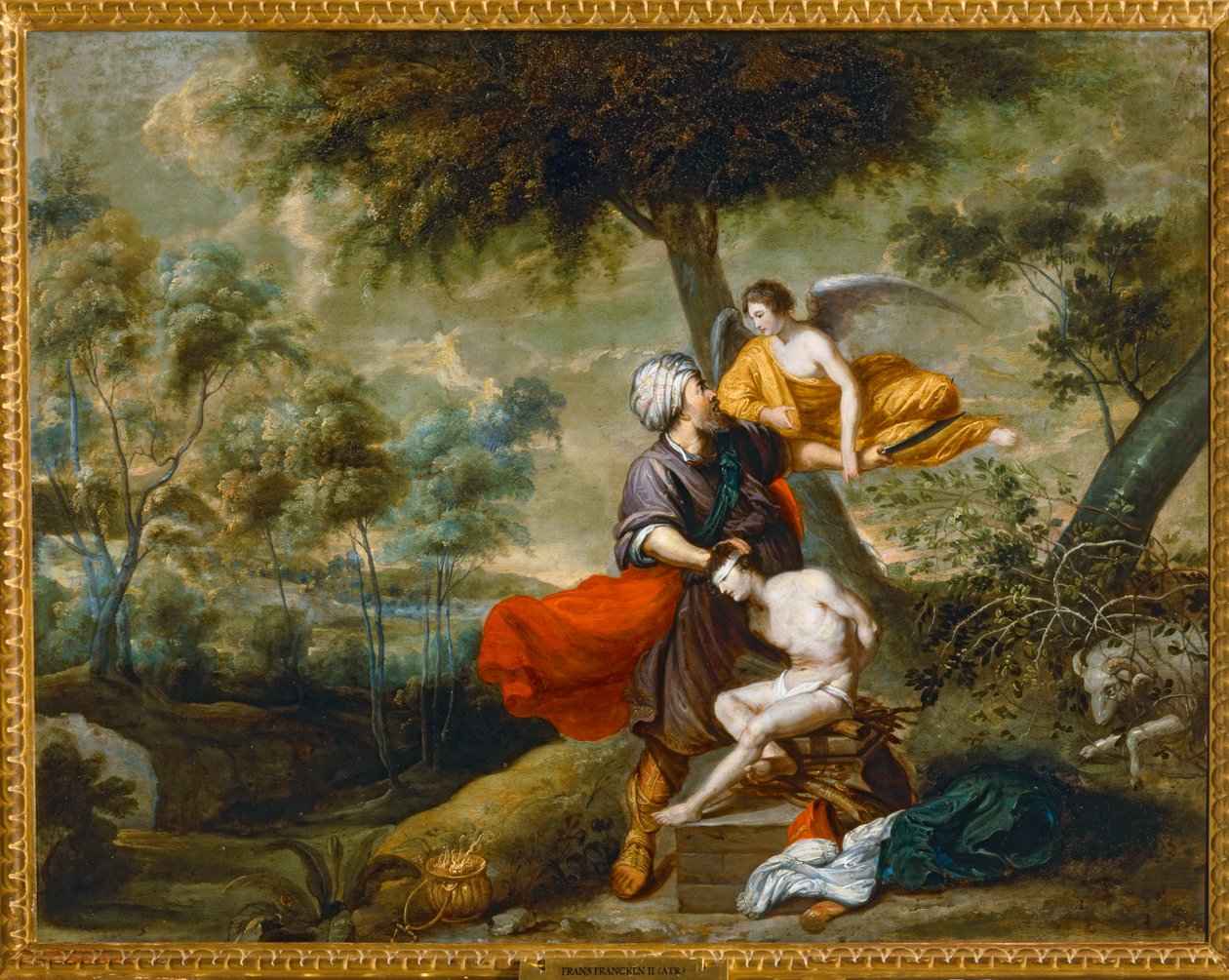 Offrandet av Isak ... av Frans II the Younger Francken