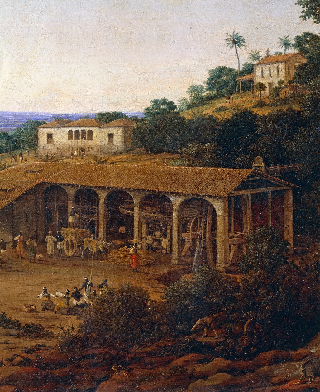 Sockerrörskvarnar i Brasilien, av Frans Post (1612-1680), olja på duk av Frans Post