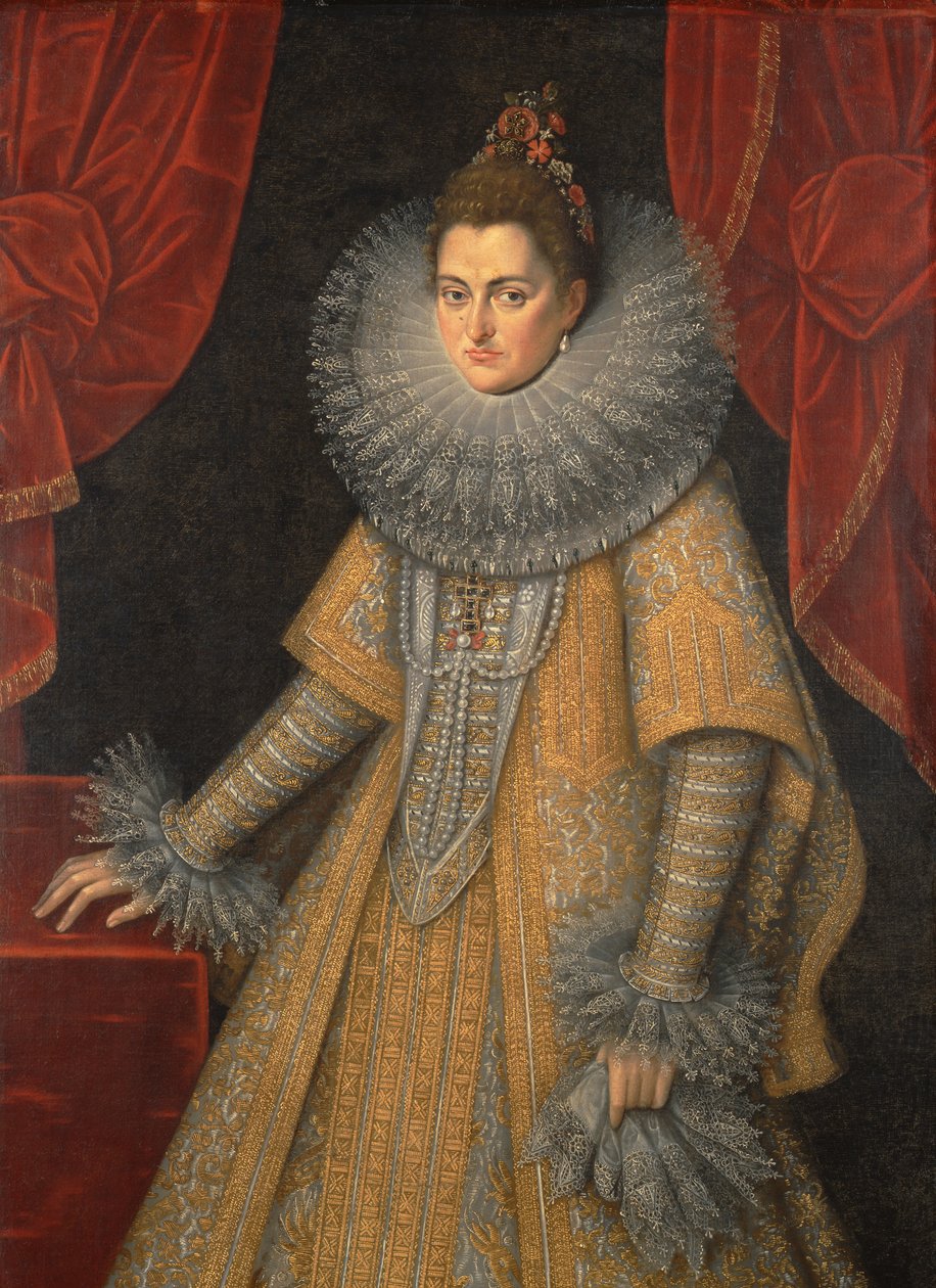 Porträtt av Infanta Isabella Clara Eugenia av Spanien 1566-1633, ca. 1598 av Frans Pourbus the Younger