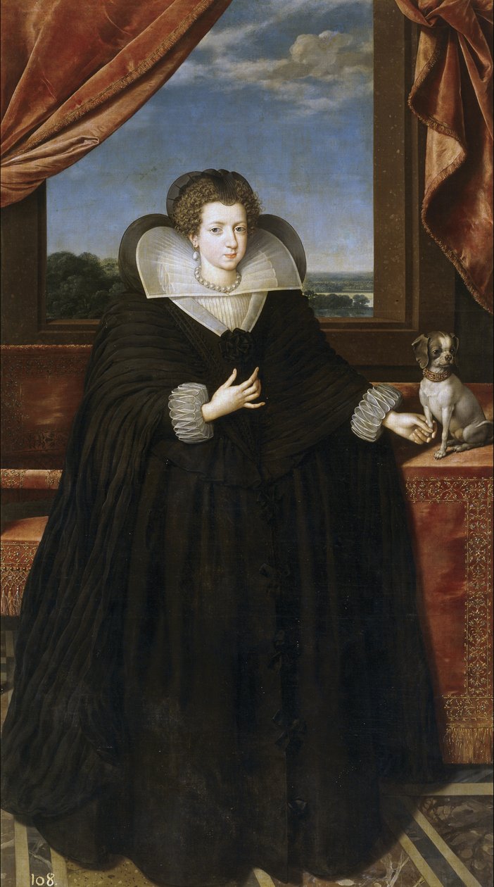 Porträtt av drottning Elisabeth av Frankrike 1602-1644, drottning gemål av Spanien av Frans Pourbus the Younger