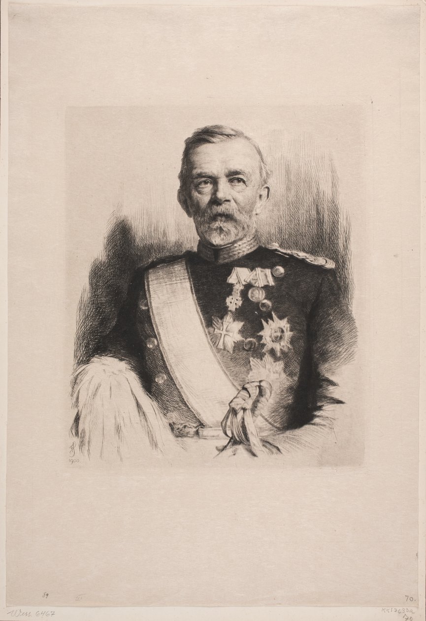 Porträtt av generalmajor L. Koefoed av Frans Schwartz