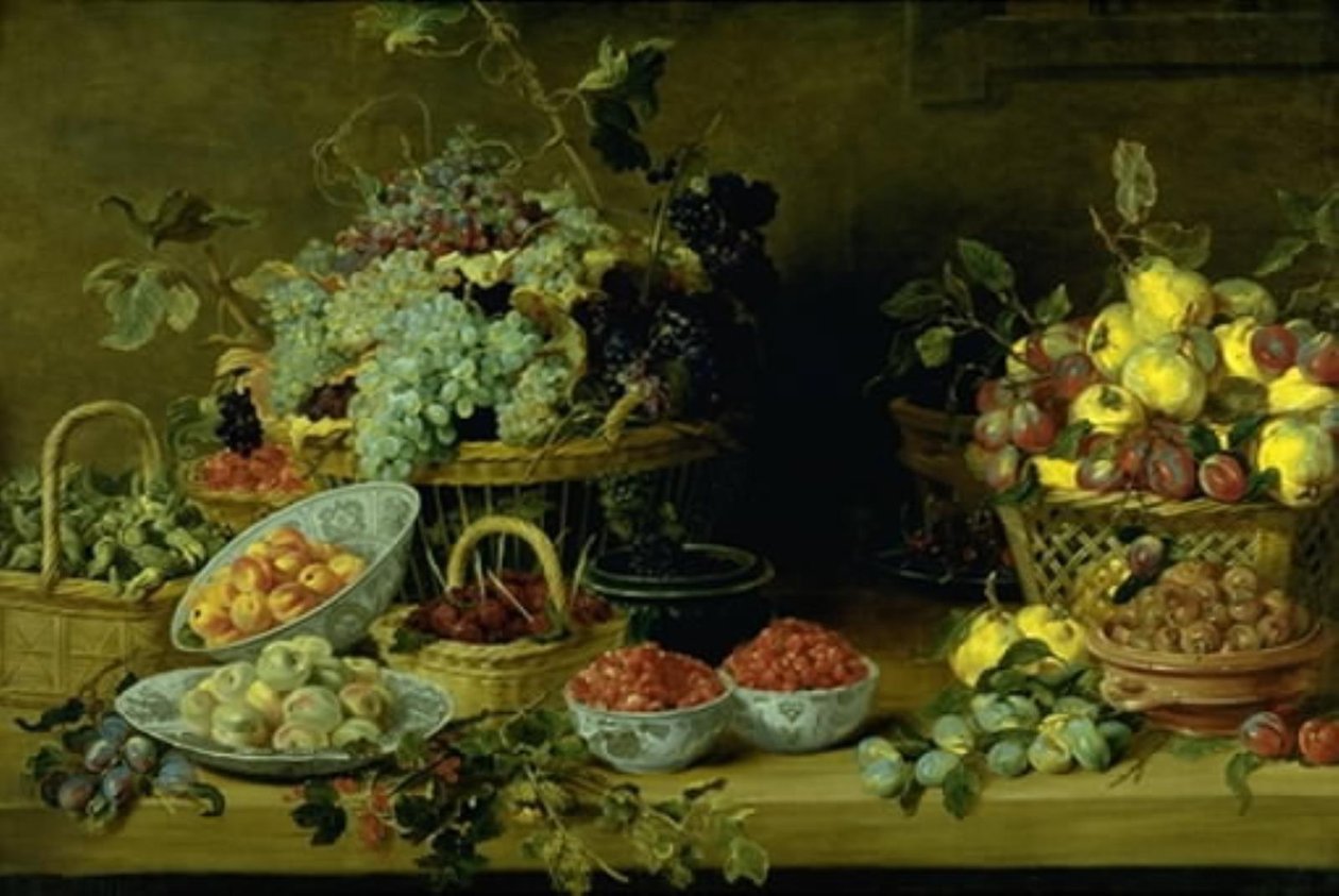 Stilleben med frukt på ett bord av Frans Snijders