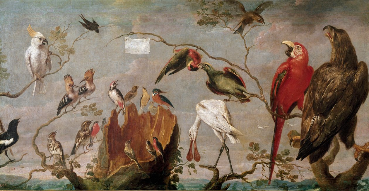 Fågelkonsertmålning av Frans Snyders (Snijders) (1579-1657) 1600-talets Madrid, Pradomuseet av Frans Snyders