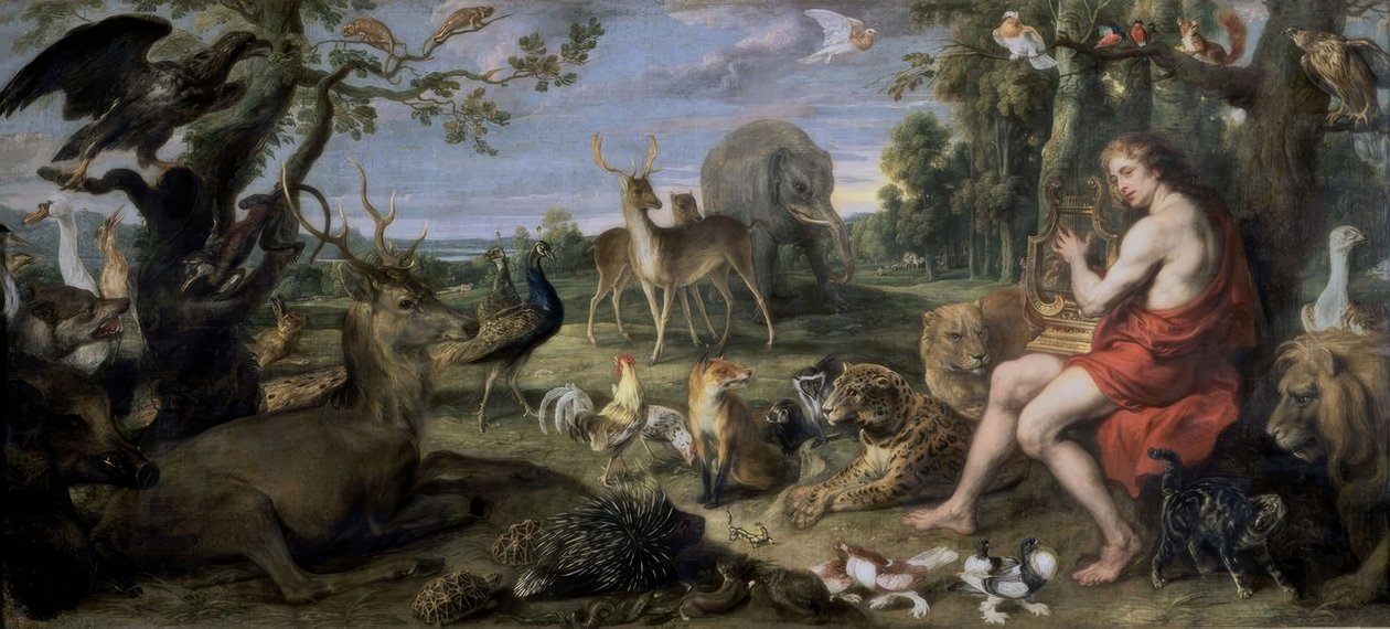 ORPHEUS OCH DJUREN - 1600-TALET - OLJA / KANVAS - 195 × 432 cm - NP 1844 - FLAMENCO BAROQUE av Frans Snyders or Snijders