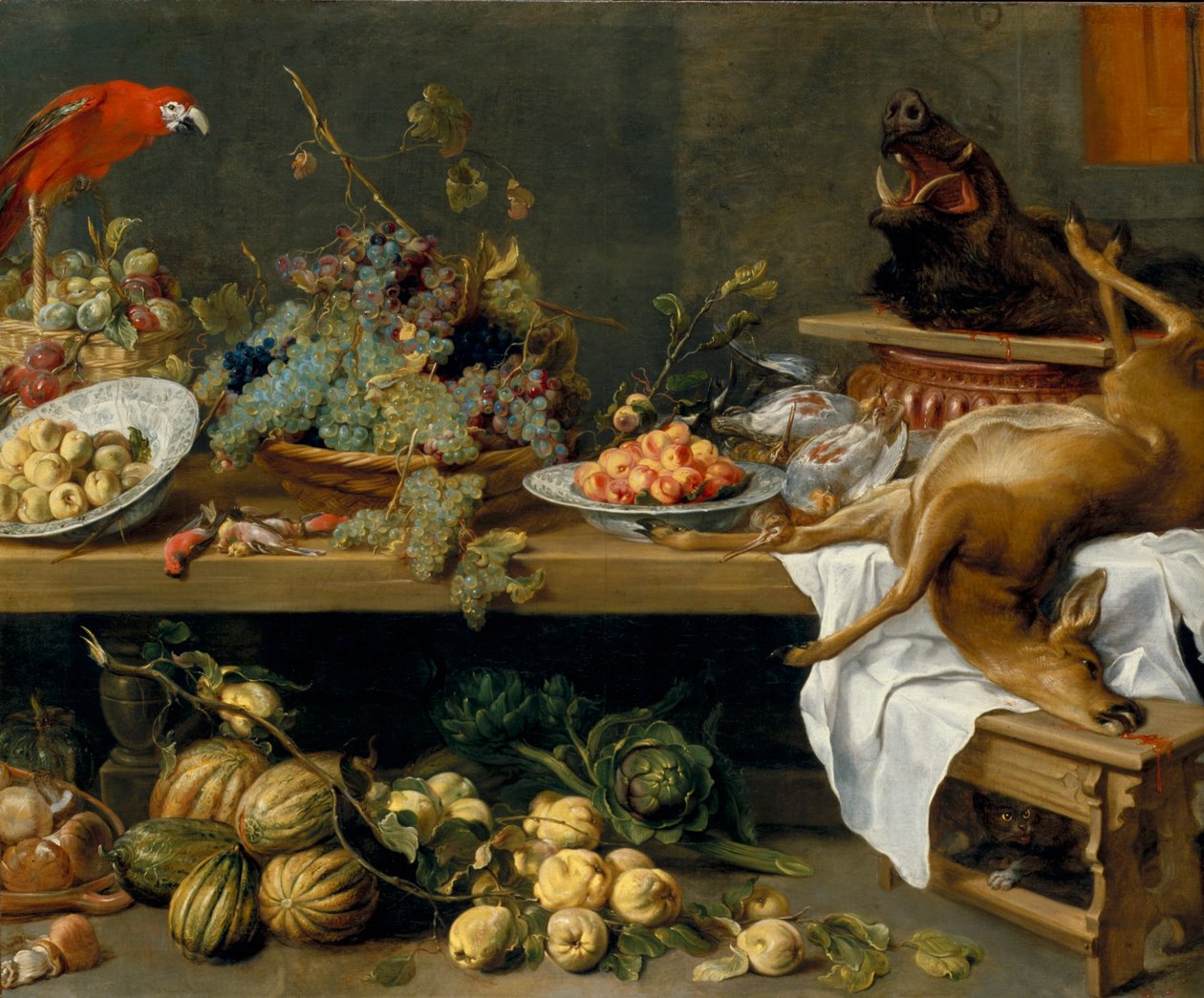 Stilleben med frukt, grönsaker och dött vilt av Frans Snyders