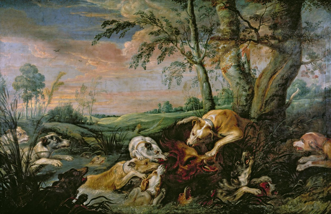 En galtjakt av Frans Snyders or Snijders