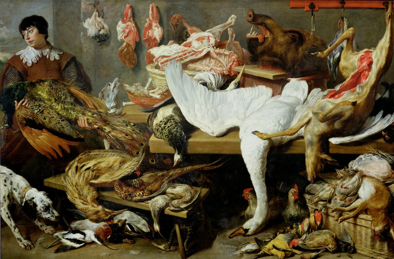 A Game Stall (olja på duk) av Frans Snyders or Snijders
