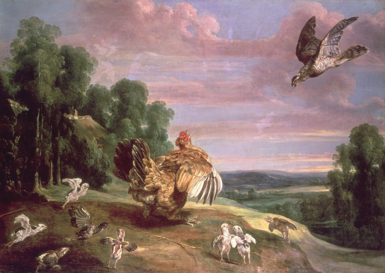 Höken och Hönan av Frans Snyders or Snijders