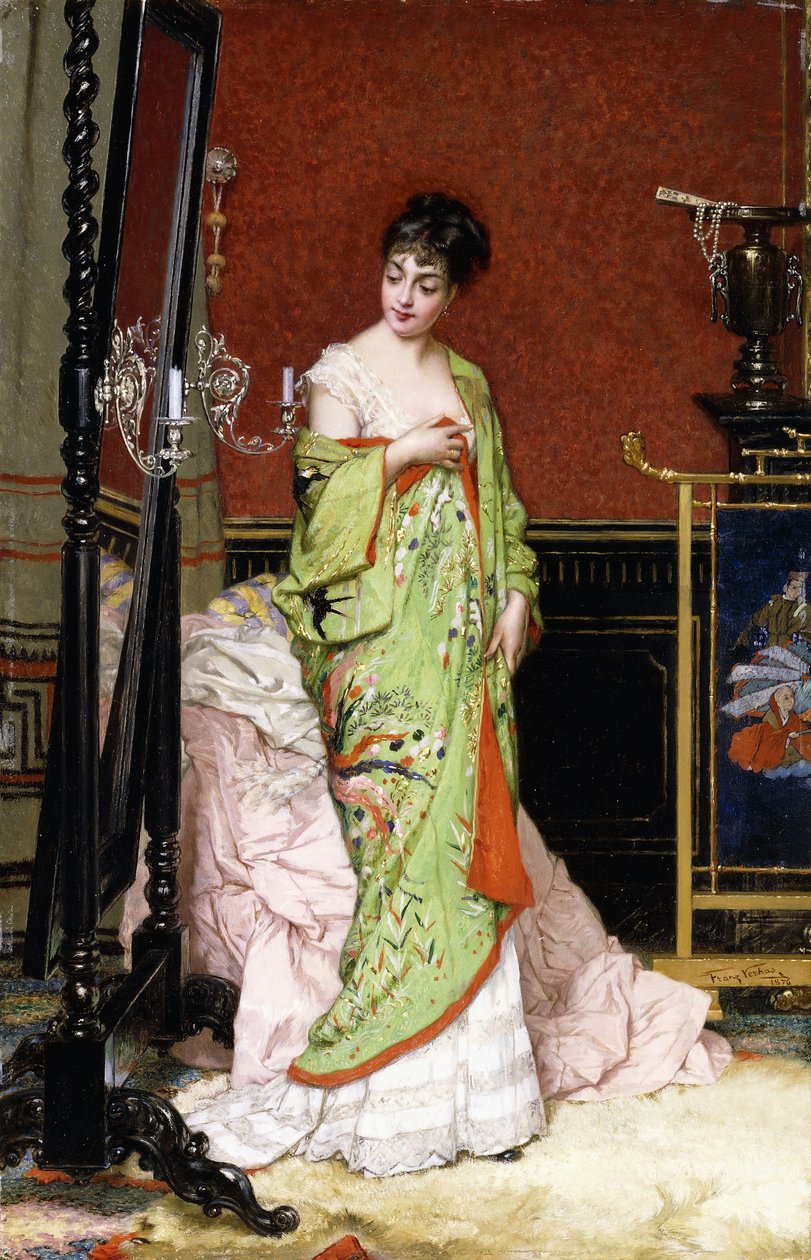 Den gröna kimono, 1876 av Frans Verhas