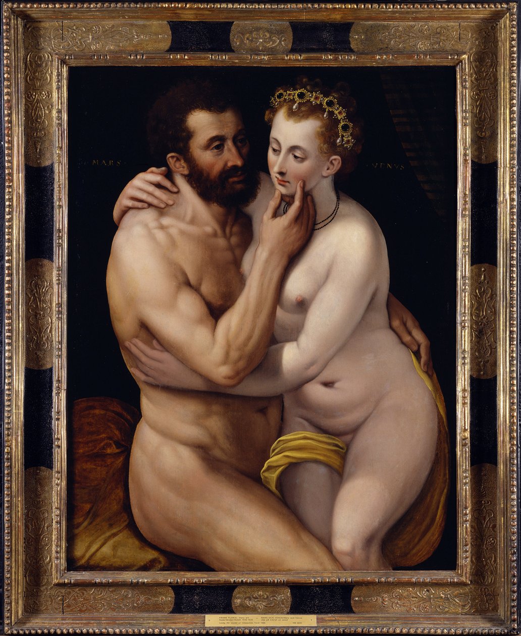 Mars och Venus. Målning av Frans Floris the Groin (Frans I av Vrient eller Vriendt av Frans de Vriendt