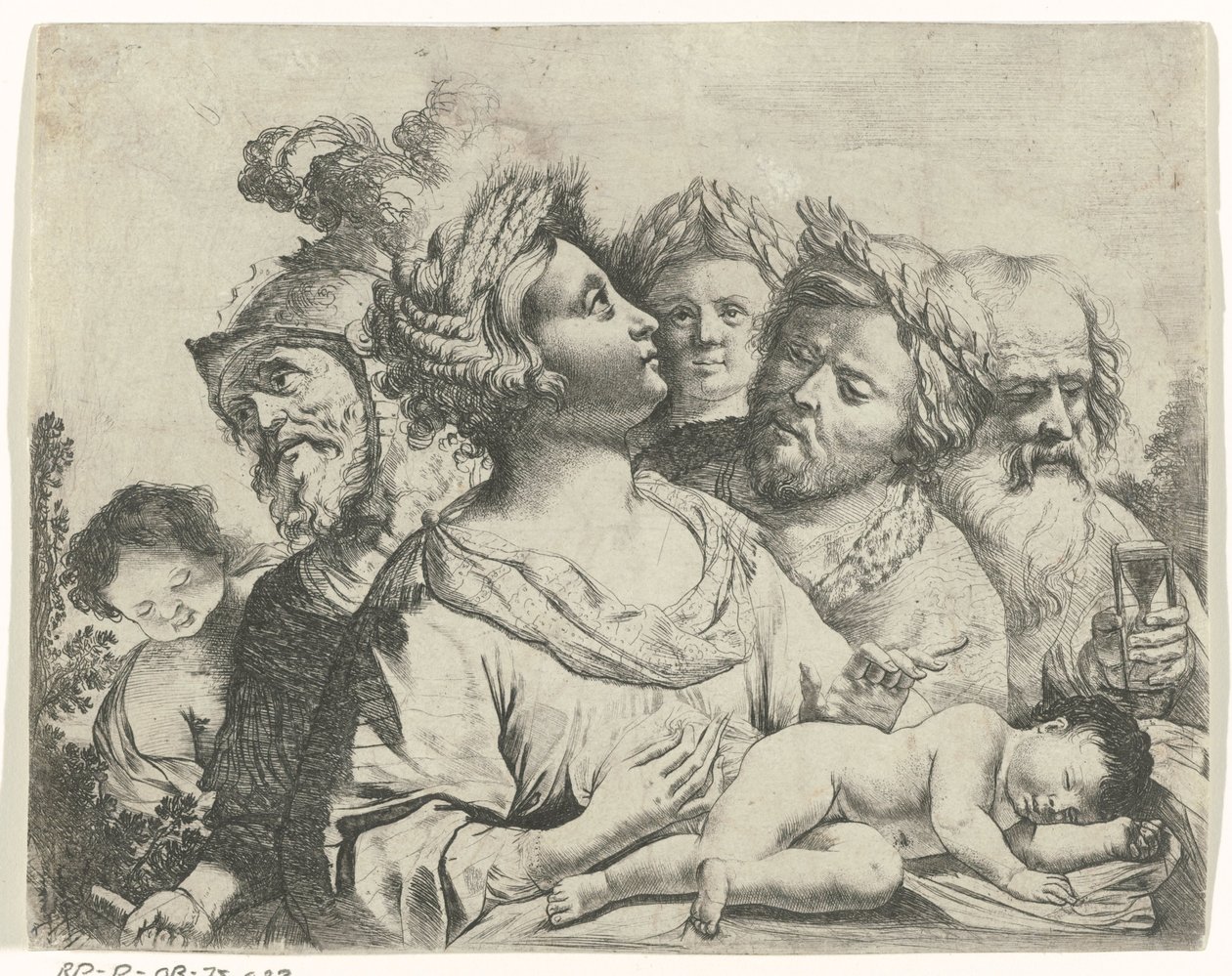 Ceres, Mars och Saturnus (De fyra åldrarna) av Frans van Mieris (II) (rejected attribution)