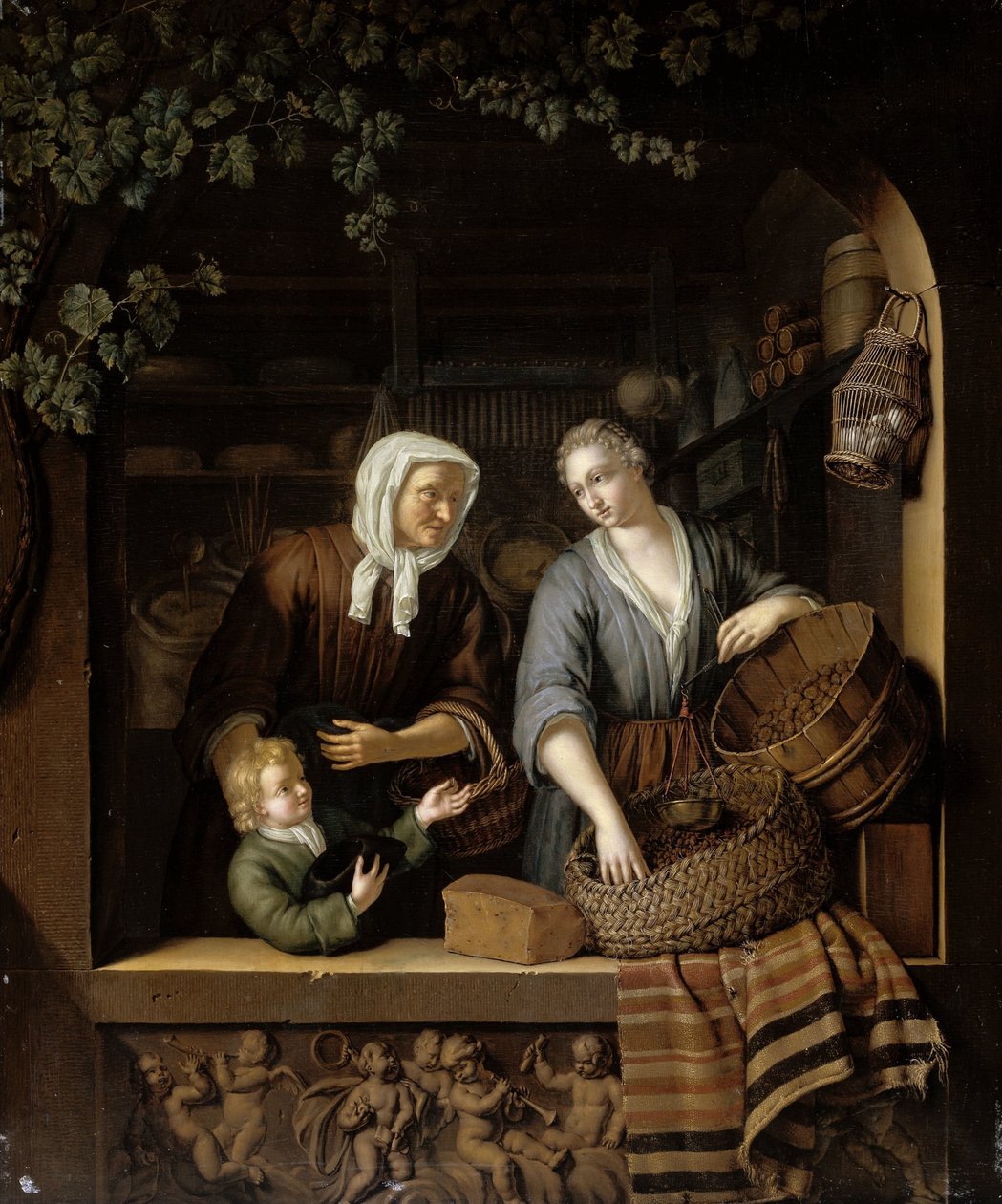 Livsmedelsaffären livsmedelsaffären av Frans van Mieris (II)