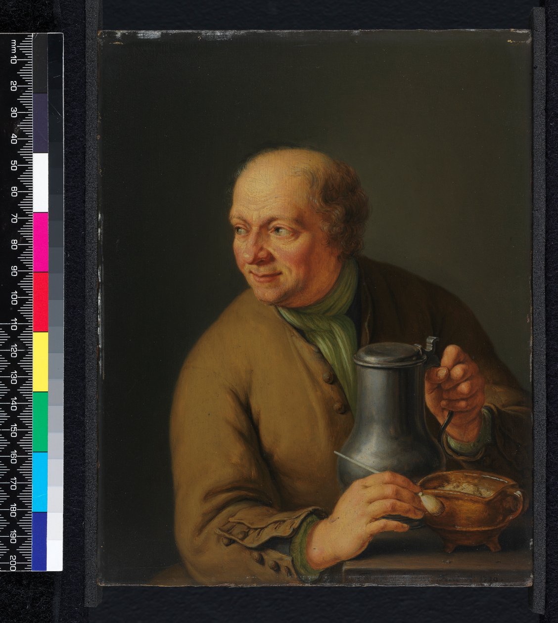 Man med en tankard, 1739 av Frans van Mieris