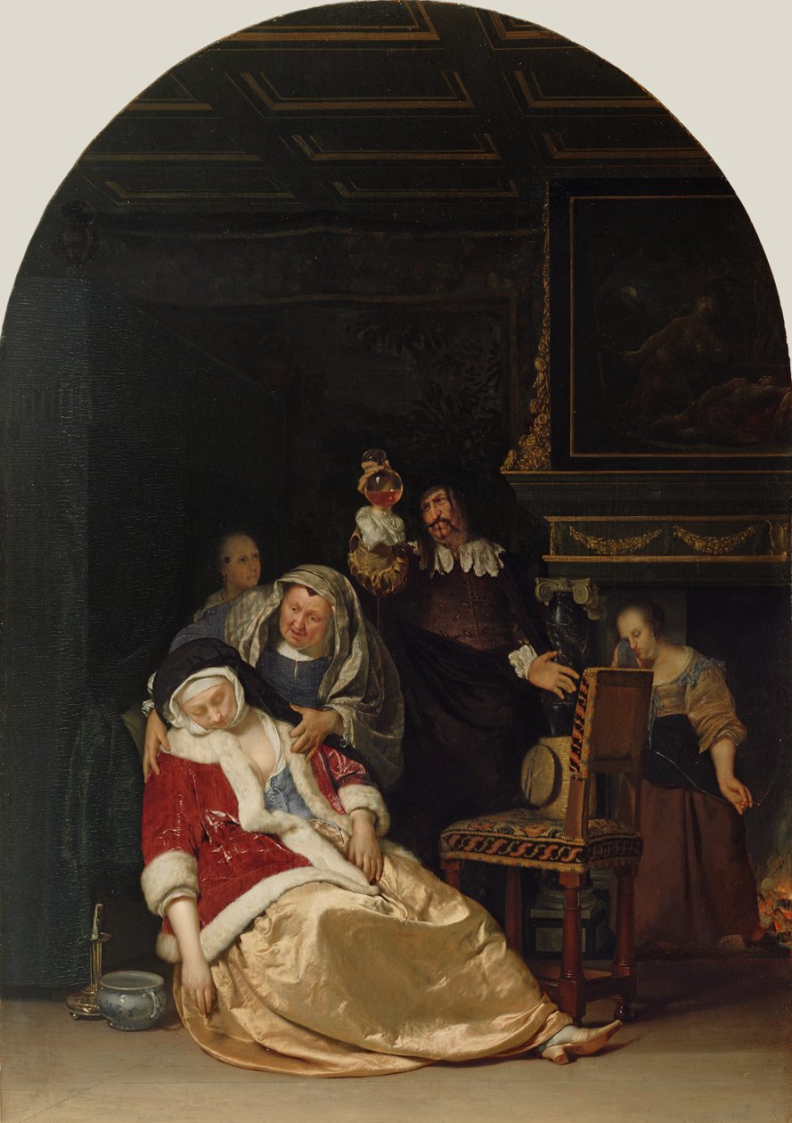 Läkarbesöket, 1667 av Frans van Mieris
