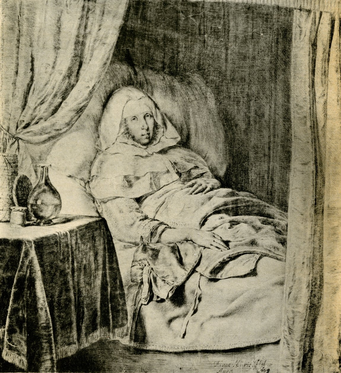 Den sjuka kvinnan av Frans van Mieris