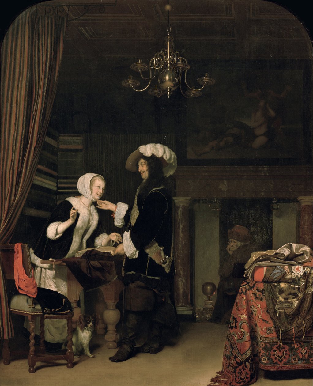 Kavaljer i butiken, 1660 av Frans van Mieris the Elder
