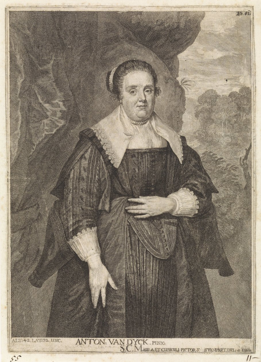 Porträtt av en okänd kvinna Theatrum Artis Pictoriae (serietitel) av Frans van Stampart
